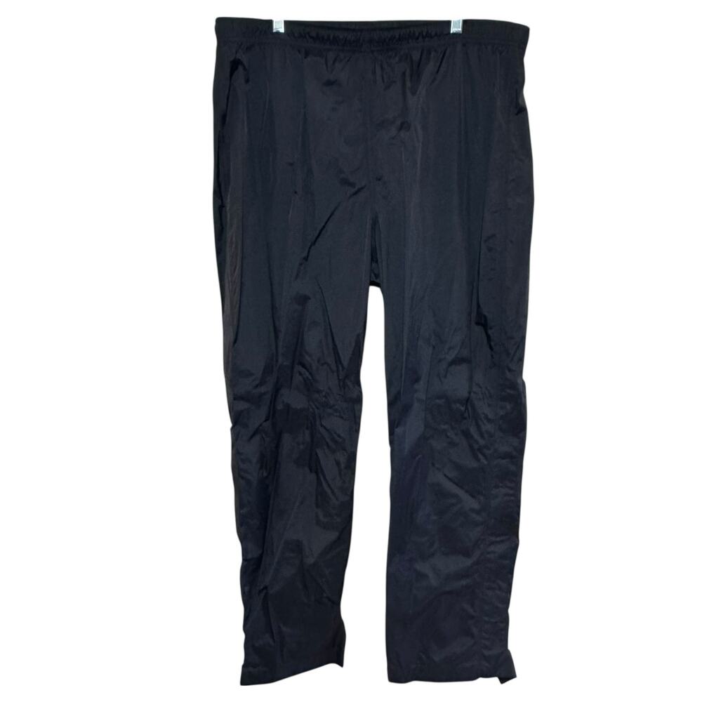 L.L. Bean TEK Nylon Rain Pants Waterproof OAH33 Hiking Ankle Zip Black Mens  XL